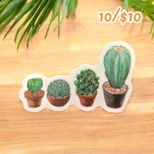 10 / $10 - Potted Cactus Succulents Sticker